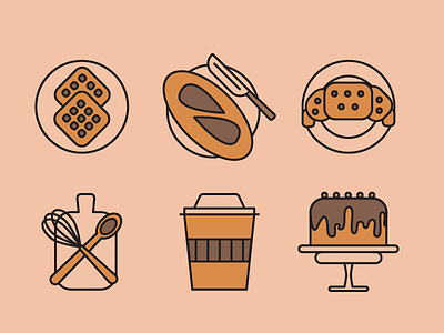 Bakery Icons bakery flat icons illustration vector
