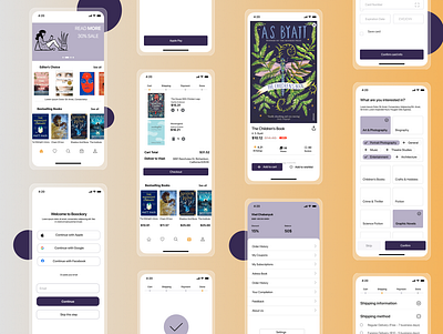 Book Shopping App 📙 ui map app art book app branding creative design flat logo market shopping app ui ux