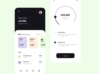 Money management App design illustration ui ux