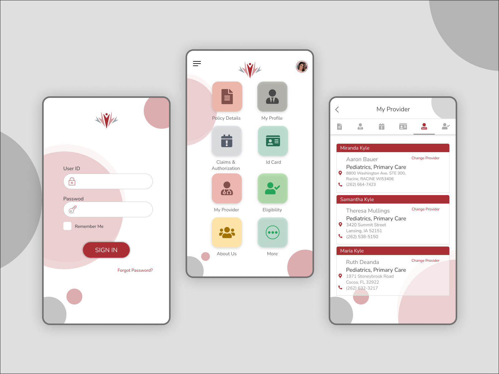 Health Insurance Mobile App Screens by Kashif Jamshaid on Dribbble