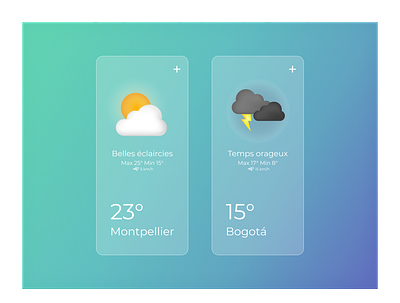Weather App app design dribbbleweeklywarmup flat glassmorphism illustration meteo minimal ui ux weather