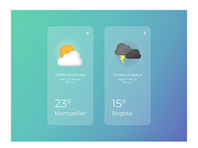 Weather App app design dribbbleweeklywarmup flat glassmorphism illustration meteo minimal ui ux weather