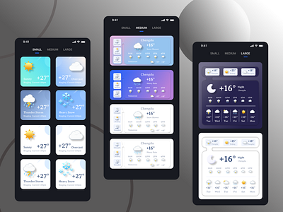 Weather widget design ui weather