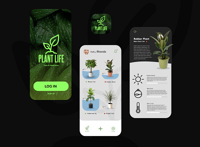 "Plant Life" Concept Mobile UI/UX branding illustration logo mobile mobileapp photoshop ui