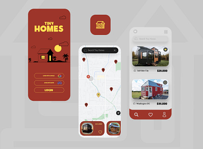 Tiny Homes Concept Mobile UI graphic design illustration logo mobile design mobile ui ui ux