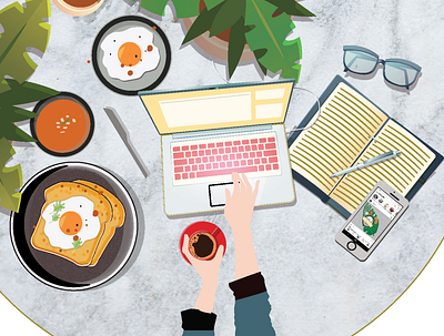 Work with food illustration graphicdesign illustration
