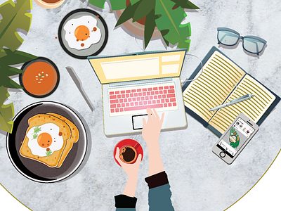 Work with food illustration