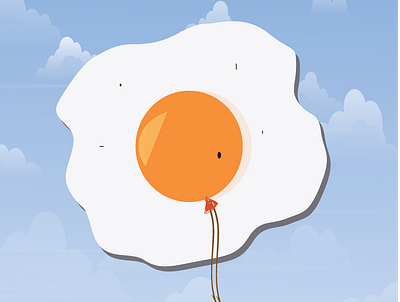 Flying Egg or balloon design food illustration graphicdesign icon illustraion illustration vector