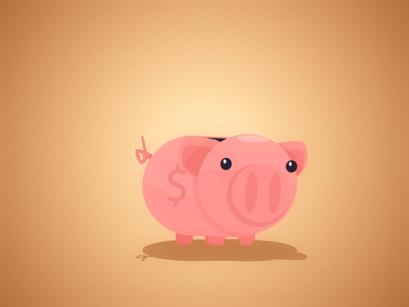This Little Piggy cute flat hop jump mograph money piggybank shadows