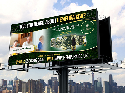 Billboard Design for Hempura CBD advertisement advertising billboard billboard design billboard designer billboard mockup branding coolscuplting design