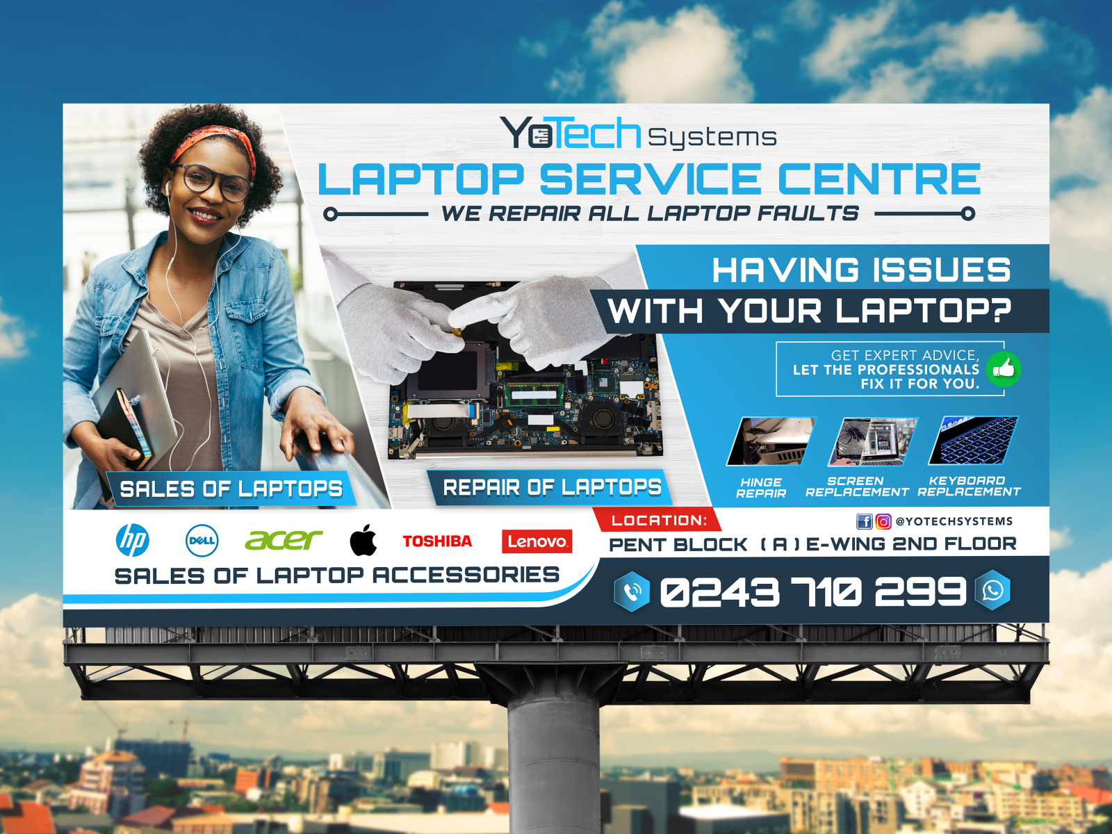 Billboard Design for a Computer Sales & Repair Shop by Kosmos Creatives