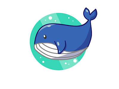 Cute Whale Icon cute animal cute illustration design graphic art graphic designer illustration illustrator logo minimal simple vector