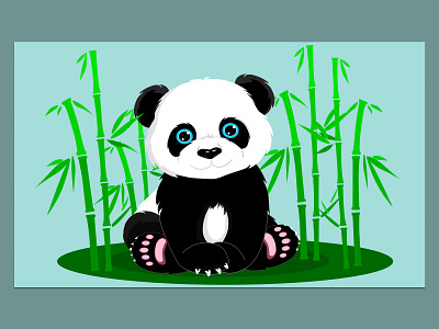 Panda animal bamboo design illustration panda vector