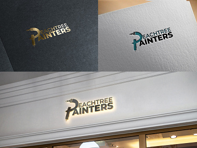 PeachTree Painters Logo Design branding flat graphicdesign logodesign minimal minimalist minimalist logo modern logo paint logo peachtree typography vector