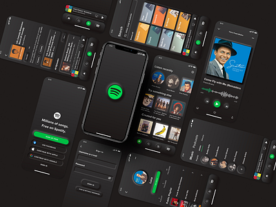 All Screens - Spotify Neumorphism UI Redesign