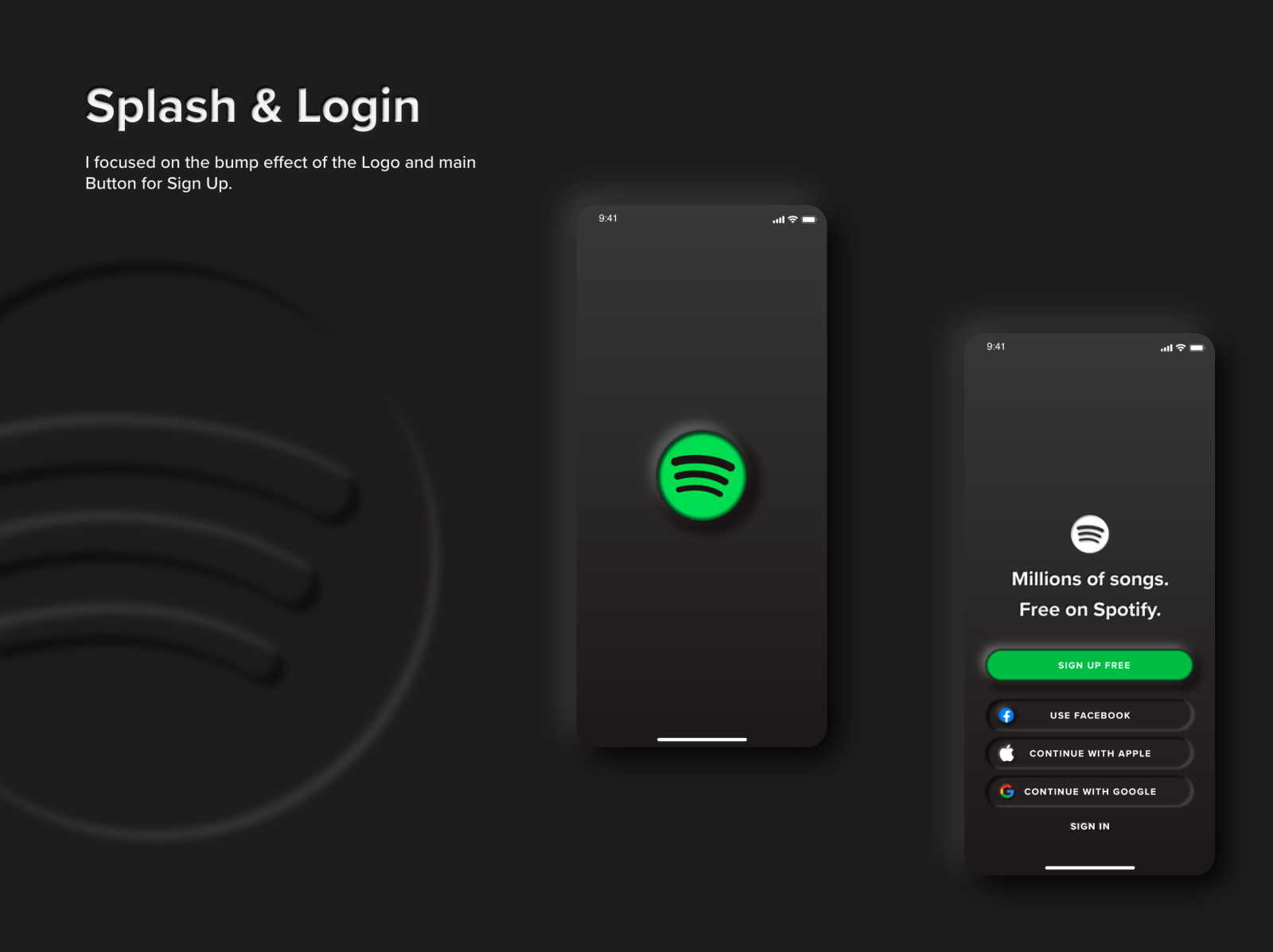 Splash Login Spotify Neumorphism Ui Redesign Project By Lc On Dribbble