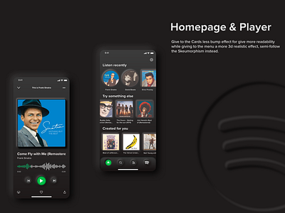 Homepage & Player - Spotify Neumorphism UI Redesign