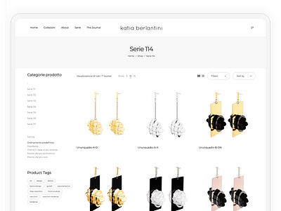 Shop Page - Italian Jewelry Designer Project ui ui ux ui design uidesign uiux web web design webdesign website website builder website concept website design websites