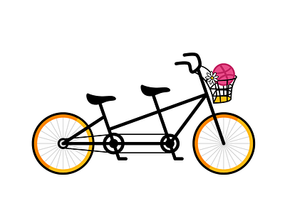 Daisy bicycle bike daisy illustration tandem