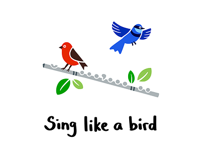 Sing like a bird birds flute leaves music orchestra