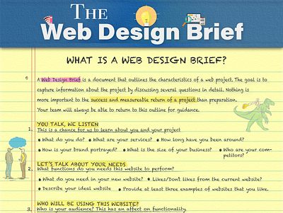 Web Design Brief Concept branding funny illustrator typography