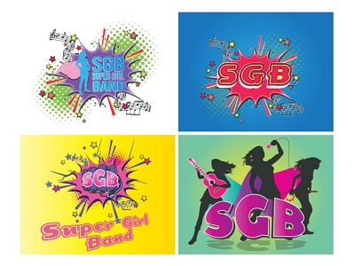 SuperGirlBand art branding colorful design illustration illustrator logo logotype typography vector
