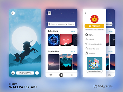 Concept Wallpaper App app design designer ui ux wallpaper app wallpaper design