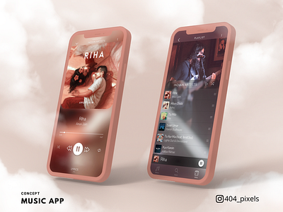 Concept Music App app app design concept design designer glass morphism inspiration mockup ui ux