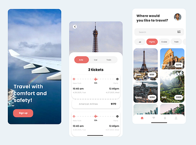 Travelling App UI Design branding design landing page mobile ui mobile ux typography ui uiux ux website