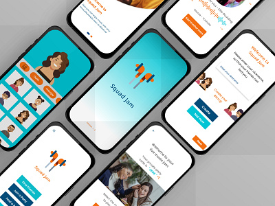 Squad jam (Music Share App) UI Design app design branding design graphic design logo mobile app design mobile ui typography ui uidesign ux vector