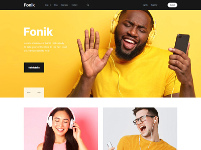 Fonik Shop Theme concept design ecommerce shop template theme ui ux web web design website website design