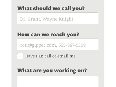 Contact Form Idea