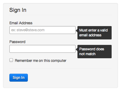 Plug And Play Form bootstrap form sign in