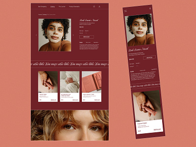 Cosmetics store design. Product Page