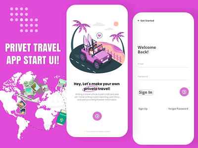 Travel App Sign UI! app login graphic design sign in ui travel app ui ui ui design uidesigner uitrends uiuxinspiration