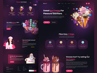 Ice-Love landing page! 3d animation app login appdesign branding design graphic design illustration laning page logo motion graphics page ui ui design ui ux uidesigner web ui website landing page