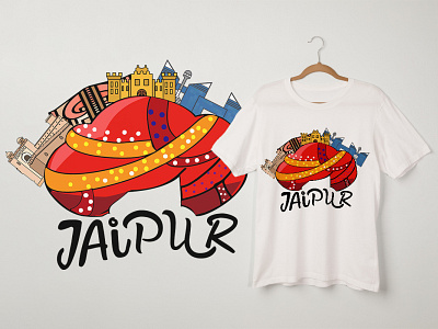 Jaipur T-Shirt Design branding design fort icon illustration india jaipur logo pink city rajasthan shirt travel tshirt tshirt design tshirtdesign