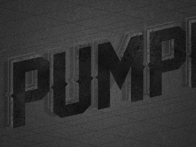 Pump 3d asphalt concrete font legend lettering lines pump type typography