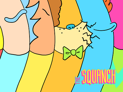 The Squanch podcast art hand drawn hand lettering illustration vector