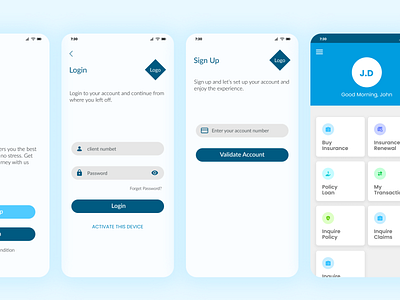 insurance app app branding chat dashboard design graphic design illustration illustrator insurance insurance app login login app mobile registration sidebar sign upp signup trending ui ux