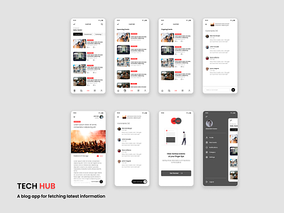 Tech Hub pages signup login sidebar 3d branding illustration typography logo vector ui ux app graphic design design