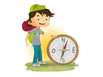 compass brujula caceres child colombia compass diego diegok diegokcres illustration kid tourist