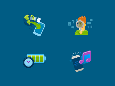 Movistar - Iconos animation digital flat icon illustration ilustracion movistar