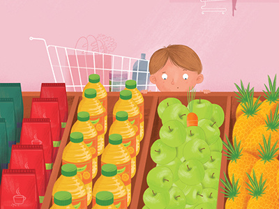 Grocery store book child children editorial fruits grocery illustration store supermarket vegetables