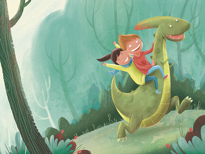 New Project! child children childrens book dinosaur editorial illustration