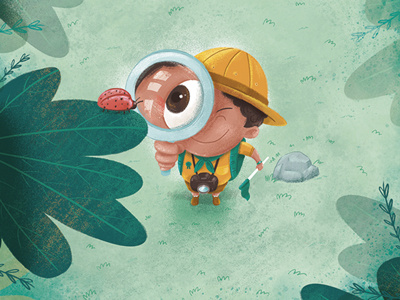 Boy scout nature editorial illustration kid child children childrens book scout boy