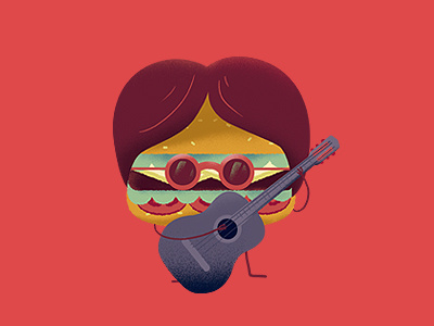 Al Rock Burger beatles burger caceres colombia diego fast food guitar hamburger illustration john lennon rock