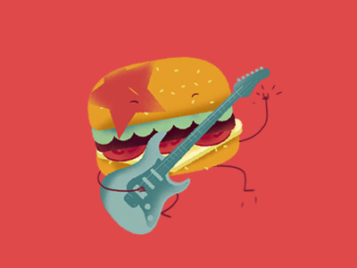 Al Rock Burger burger caceres colombia diego fast food guitar hamburger illustration kiss rock