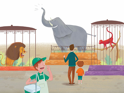 zoo animals caceres character colombia diego digital editorial elephant illustration lion sounds zoo