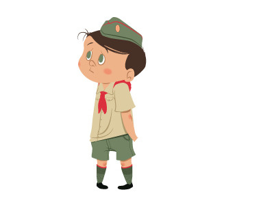 Boy Scout boy child green kid no hand red scout tan